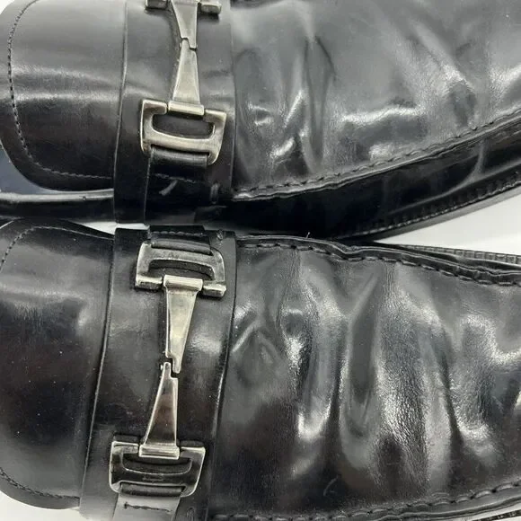 E5 SALVATORE FERRAGAMO Black Leather Split Toe Horsebit Loafer Shoes Size 8.5 D Salvatore Ferragamo | Shoes | E5 Salvatore Ferragamo Black  main image 2